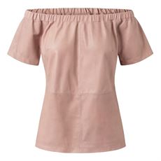 DEPECHE TOP, TOP WITH SHORT SLEEVES, DUSTY ROSE